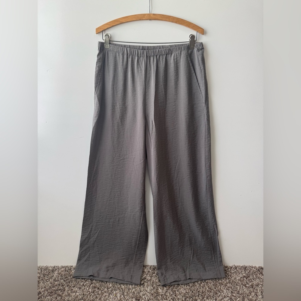John Mark Wide Leg‎ Lounge Pants Viscose Blend Elastic Waist Gray Size 6